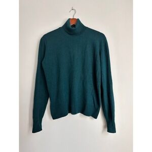 VTG Peter Barton Closet Men Teal Angora Wool  Turtleneck Sweater Made in Italy